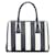 Prada Saffiano Galleria Striped Handbag 1BA863 Blue Leather Pony-style calfskin  ref.733394