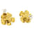 Boucles d'oreilles fleur en fausses perles Chanel Boucles d'oreilles en plastique en bon état Doré  ref.733421