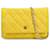 Wallet On Chain Chanel null Leather Crossbody Bag  h14371 in Fair condition Yellow  ref.733543