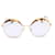 Miu Miu Tortoiseshell Round Sunglasses Golden Metal  ref.733812