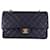 Chanel classic lined flap medium lambskin gold hardware timeless navy blue vintage Dark blue Leather  ref.734923