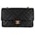 Chanel classique rabat doublé en cuir d'agneau moyen matériel doré intemporel vintage noir  ref.734925