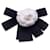 Chanel Grampo de cabelo vintage preto e branco de seda camélia camélia arco  ref.734954