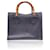 Gucci Vintage Dark Grey Leather Bamboo Princess Diana Tote Bag  ref.734963