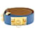Hermès Collier de chien Azul Couro  ref.735123