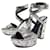 CHANEL G SHOES25978 CHARMS LOGO CC CAMELIA CLOVER 38.5 SANDALS SHOES Silvery Leather  ref.736878