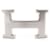 Hermès NEUN HERMES H STRIEE GÜRTELSCHNALLE IN PALLADIE STEEL RIBBED BUCKLE BELT BAG Silber Stahl  ref.736960