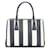 Prada Saffiano Galleria Striped Handbag Blue Pony-style calfskin  ref.738176