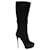 Giuseppe Zanotti Black Suede Boots with Animal Print Heels  ref.739046
