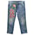 Jeans a gamba affusolata con applicazione di serpente Gucci in denim blu Giovanni  ref.739894
