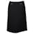 Prada Straight Midi Wool Skirt Trimmed in Leather Black  ref.740264