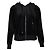 Dkny Sudadera con capucha de terciopelo negro con cremallera plateada