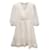 Zimmermann Pleated V-neck Dress in White Polyester  ref.740335