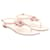 Chanel Sandalias planas Camellia CC de piel Rosa Cuero  ref.741045