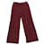 Chanel Pants, leggings Dark red Suede Leather  ref.737558