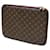 Louis Vuitton Laptop Sleeve  Monogram 13 Inch Laptop Sleeve Dark brown Leather  ref.739292