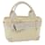 FENDI Zucca Canvas Hand Bag Nylon Leather White Auth rd3994  ref.742640