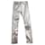 Balenciaga Jeans metalizados en algodón plateado Metálico  ref.743324