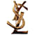 Yves Saint Laurent Pins & brooches Golden Metal  ref.743484