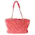 Shopping bag grande in fibre miste trapuntate rosa Chanel  ref.744085