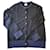 Chanel Chaleco Uniforme Negro Azul marino Lana  ref.745265