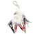 Prada Robot Fur Bag Charm Keychain White  ref.745354