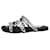 Hermès Des sandales Cuir Noir Argenté  ref.746514