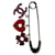 broche de monograma Chanel Prata Rosa Vermelho Roxo Metal Vermelho  ref.746517