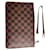 Louis Vuitton Neverfull Damier Ebene Clutch Dark brown Cloth  ref.749784