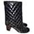 Chanel Quilted Bootie CC Logo Black Leather  ref.749941