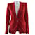 Balmain Suede Single Breasted Jacket in Red  ref.749961