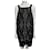 Diane Von Furstenberg DvF Nada Vestido de seda com bordados de pérolas, 20estilo de Preto Multicor  ref.750628