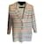 Chanel 19P, 19S 2019 Casaco de tweed de algodão com listras brancas e multicoloridas de tamanho grande para primavera e verão! Branco Multicor  ref.752007