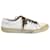 Saint Laurent Paris Distressed Lace-Up Classic Court Sneakers in White Leather  ref.753762