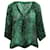 Ba&Sh Bluse mit Schlangenmuster aus grüner Seide Viskose Zellulosefaser  ref.753771