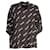 Camisa Balenciaga com botão frontal e logotipo em seda preta  ref.753774