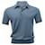 Camisa Polo de malha canelada Ermenegildo Zegna em algodão azul  ref.753977