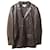 Jaqueta abotoada Calvin Klein em couro marrom  ref.754092
