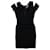 Herve Leger Bandage Cold-Shoulder Mini robe en rayonne noire Fibre de cellulose  ref.754104