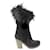 Prada Faux Fur Ankle Boots aus schwarzem Wildleder Schweden  ref.754109