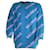 Balenciaga Strickpullover mit Logo-Print aus blauer Wolle  ref.754266