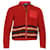 Ralph Lauren Canvas Trimmed Intarsia Fleece Jacket in Red Polyester  ref.754317