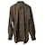Camicia Button Down Gucci a spina di pesce in cotone marrone scuro  ref.754322