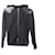 Chaqueta con capucha y cremallera con detalle de cuero en algodón negro de Saint Laurent  ref.755760