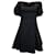 Staud Puff Sleeve Fit and Flare Kleid aus schwarzer Baumwolle  ref.755781