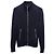 Tom Ford Slim Fit Zip-Up Cardigan in Navy Blue