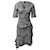 Isabel Marant Vestido Arodie Paisley Estampado em Viscose Cinza Fibra de celulose  ref.756000