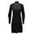 Robe à col roulé Chanel avec bordure en tweed en cachemire noir Laine  ref.756008