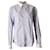 Balenciaga Camisa xadrez de manga comprida com botão frontal em algodão azul e branco Multicor  ref.756033