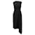 Vestido midi franzido assimétrico Adam Lippes em viscose preta Preto Fibra de celulose  ref.756157